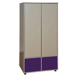 Stompa Uno S Plus Tall Wardrobe White/Purple